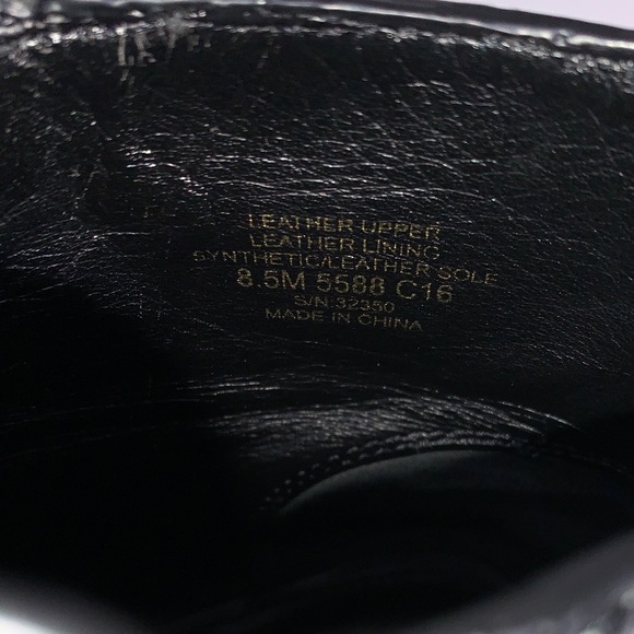 TORY BURCH JUNCTION BLACK LEATHER BIKER ANKLE BOOTS SIZE 8.5 BLACK/GOLD - Picture 8 of 8